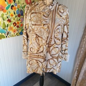 Elegant Gold and Cream Women's Top